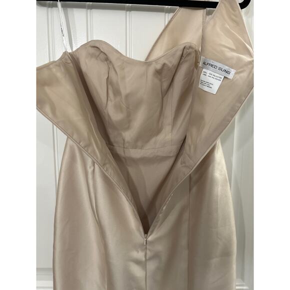 Alfred Sung Champagne One Shoulder Prom Dress - Size 0, EUC - Picture 7 of 7